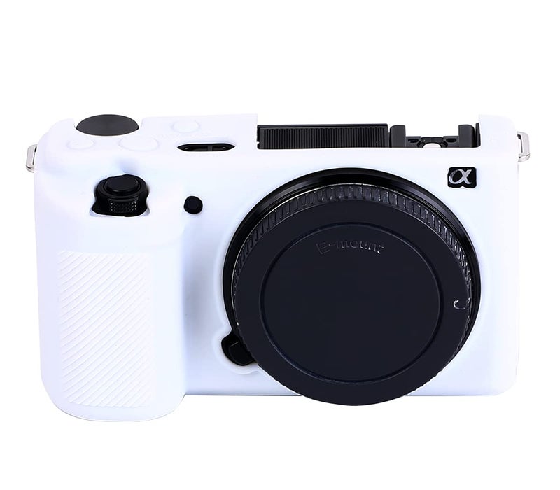 Pocoukate Camera Case for Sony ZV-E10 / ZV-E10L  Vlog Style Alpha ZV-E10 ZV-E10L Digital Camera Anti-Scratch Slim Fit Soft DSLR Camera Sleeve with Screen Protector (White) - Image 1